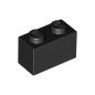Preview: BRICK 1x2 - Schwarz - 1Box à 20Stk.