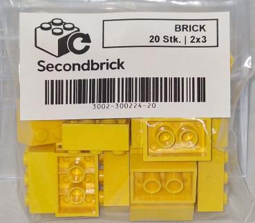 BRICK 2x3 - Gelb -- 1Box à 20Stk.