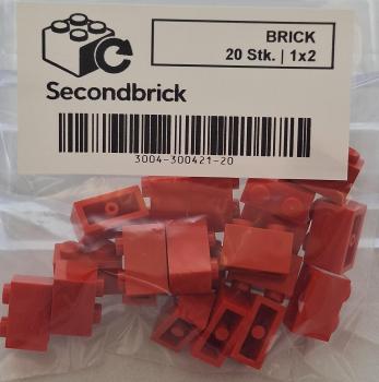 BRICK 1x2 - Rot - 1Box à 20Stk.