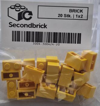 BRICK 1x2 - Gelb - 1Box à 20Stk.