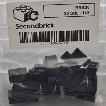 BRICK 1x2 - Schwarz - 1Box à 20Stk.