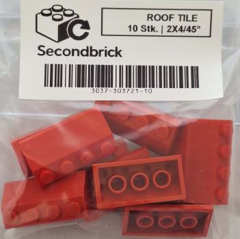 ROOF TILE 2X4/45°- Rot - 1Box à 10Stk.