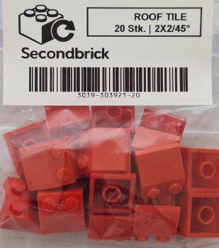 ROOF TILE 2X2/45°- Rot - 1Box à 10Stk.