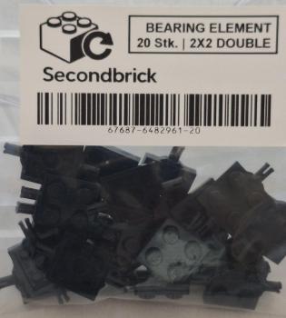BEARING ELEMENT 2X2, DOUBLE - schwarz -- 1Box à 20Stk.