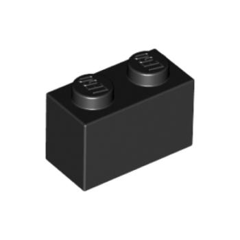 Preview: BRICK 1x2 - Schwarz - 1Box à 20Stk.
