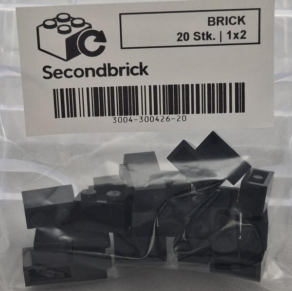 BRICK 1x2 - Schwarz - 1Box à 20Stk.