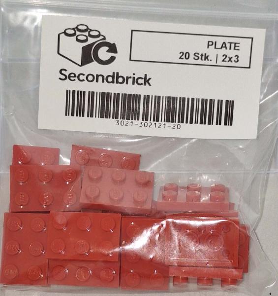 PLATE 2x3 - Rot -- 1Box à 20Stk.