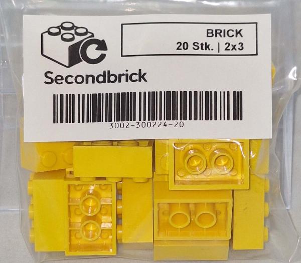 BRICK 2x3 - Gelb -- 1Box à 20Stk.