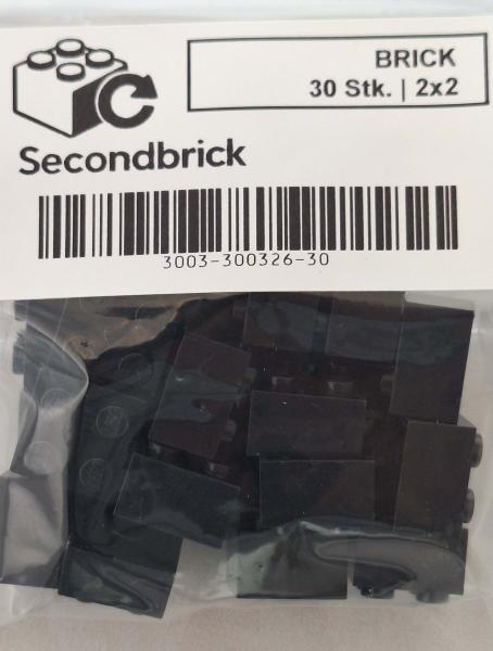 BRICK 2x2 Schwarz à 30Stk.