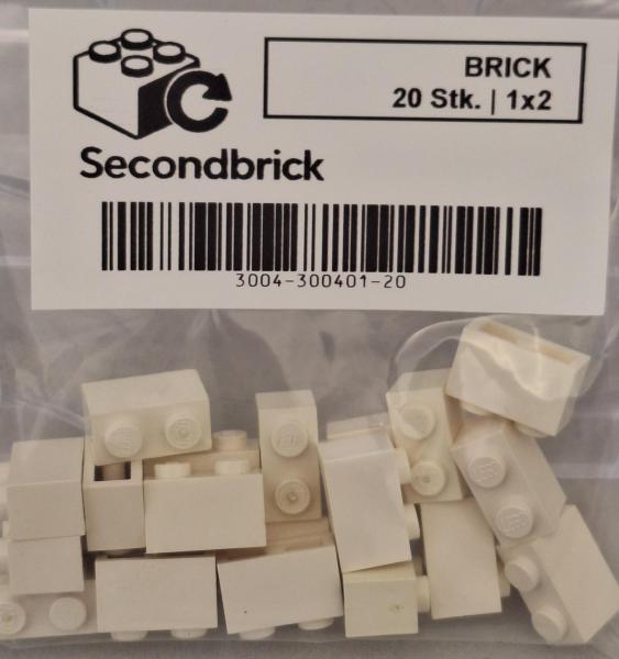 BRICK 1x2 - Weiss - 1Box à 20Stk.