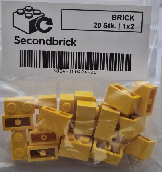 BRICK 1x2 - Gelb - 1Box à 20Stk.
