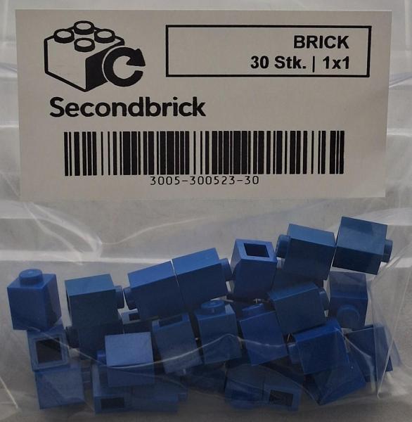 BRICK 1x1 -  Blau -1Box à 30Stk.