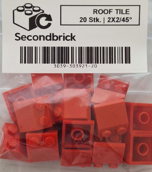 ROOF TILE 2X2/45°- Rot - 1Box à 10Stk.