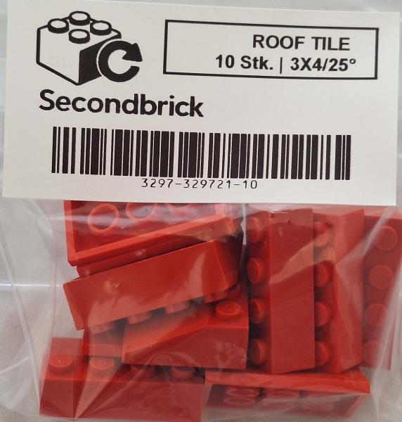 ROOF TILE 3X4/25°- Rot - 1Box à 10Stk.