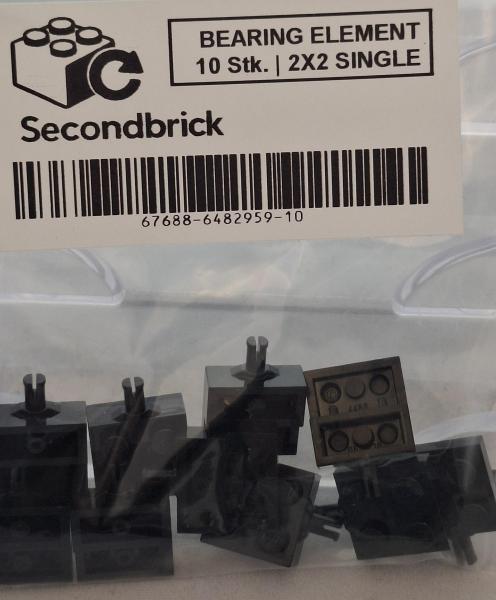 BEARING ELEMENT 2X2, SINGLE - schwarz -- 1Box à 10Stk.